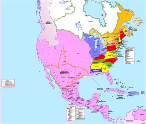 Map Of North America In 1800 Cities And Towns Map