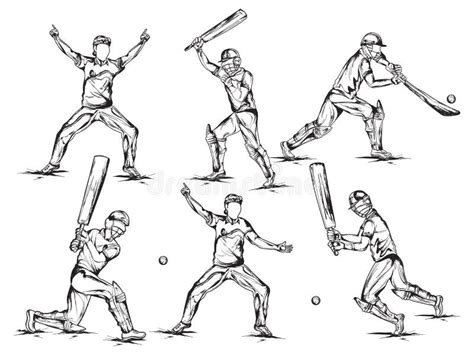 Joueurs De Cricket Illustration Stock Illustration Du Pichet 7293857