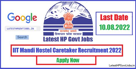 Iit Mandi Hostel Caretaker Recruitment 2022 Apply Now