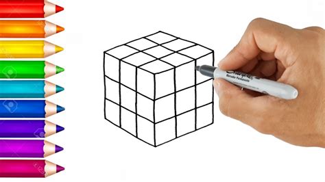 Como Dibujar Cubo De Rubik Kawaii Paso A Paso Dibujos Kawaii Faciles How To Draw A Rubik Cube