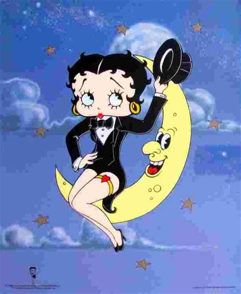 Betty Boop Sitting On The Moon Large Sericel Animation Apr 21 2015