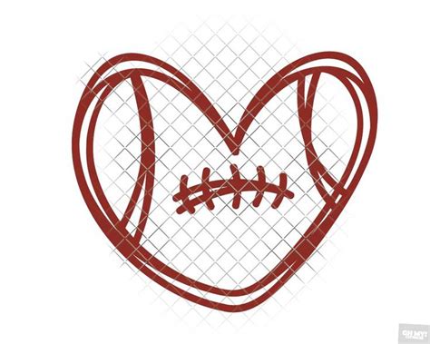 Football Heart Svg Outline With Dxfepspng Ohmycuttables Svg