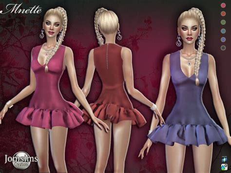 Mnette Short Dress By Jomsims At Tsr Sims 4 Updates