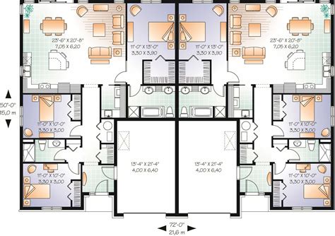 Multi Unit Home Plans Home Design 3053 Duplex Plans Duplex Floor