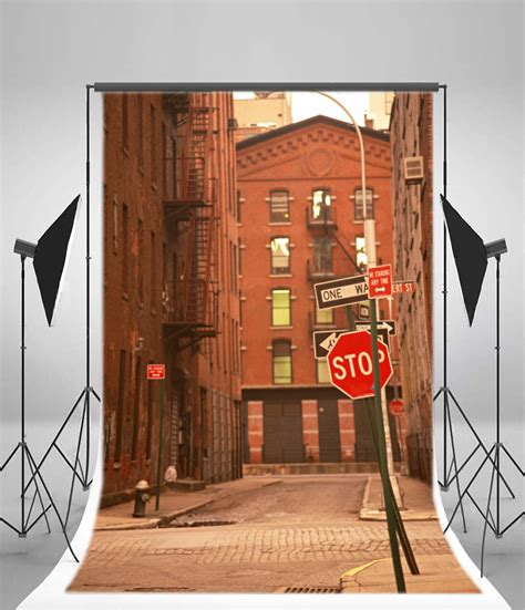 City Street Backdrop Alley Indicator Sign 5x7ft Studio Props Photo
