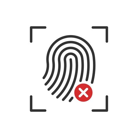 Fingerprint Deny Vector Icon With Red Mark 7167687 Vector Art At Vecteezy