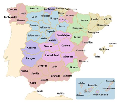 Mapa De España Por Provincias Spain Teaching Spanish Map