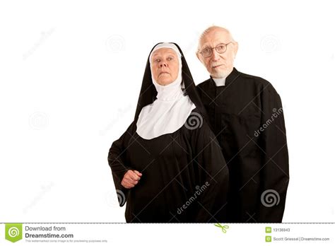 Funny Priest And Nun Stock Image Image Of Glasses