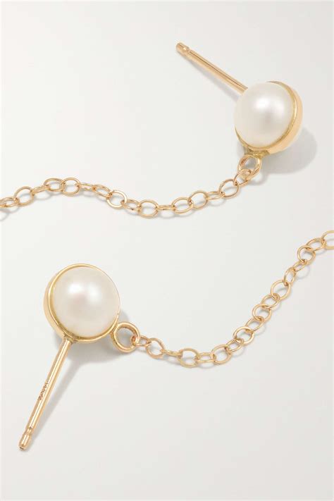 MELISSA JOY MANNING 14 Karat Recycled Gold Pearl Earrings NET A PORTER