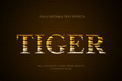 Tiger Editable 3D Text Style Effect Illustration Par VectorRiver