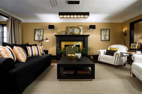 Black gold and white interior design decor ideas living room o sukio luxe interiors photo black white decor and gold bring home big city style with metallic gold and. Colin & Justin - Viewing Interiors