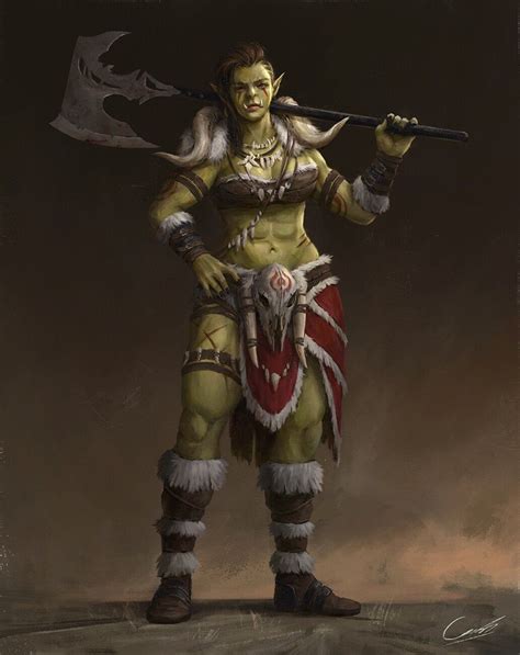 Female Orc By Christ Adiel Then Orc Warrior Fantasy Female Warrior