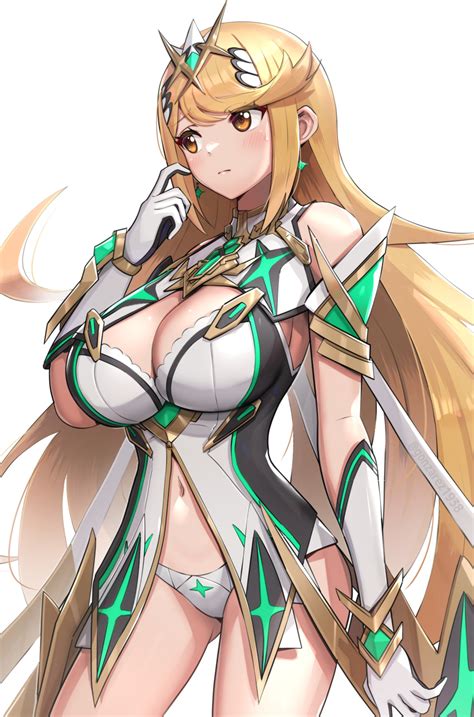 Hentai Nintendo Girl Absurd Res Alluring Bare Shoulders Big Breasts Blonde Hair Breasts Chest