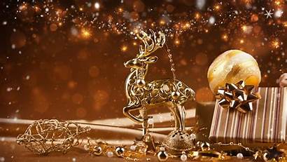 Reindeer Weihnachten Wallpapers Golden Decoration Deer 4k