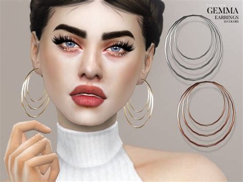 The Sims Resource Gemma Earrings By Pralinesims • Sims 4 Downloads