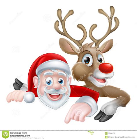 It creates a festive mood and gives joy to you and your loved ones. Santa And Reindeer Christmas Cartoon Stock Vector ...