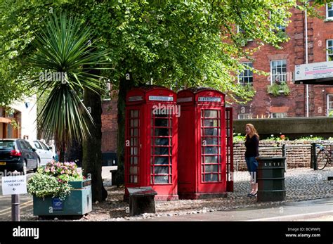 Two Red Public Telephone Boxes Uk Stock Photo Alamy