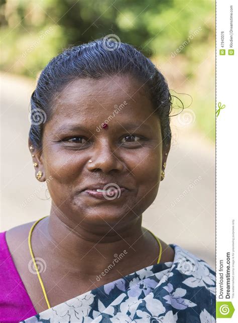 Tamil Woman Close Up Of Happy Face Editorial Photo