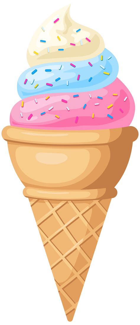 Strawberry Ice Cream Cone Flat Design Dessert Icon Stock Clip Art Library