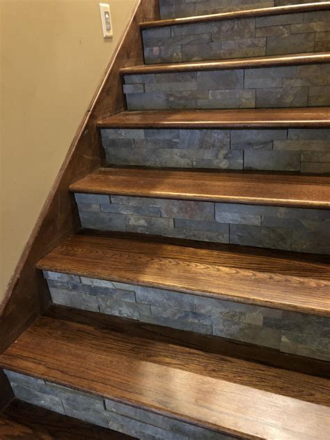 Staining And Installing Hardwood Stairs Remodel Old Carpet Stairs