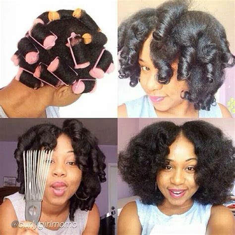 Sponge Rollers Roller Set Hairstyles Roller Set Natural Hair