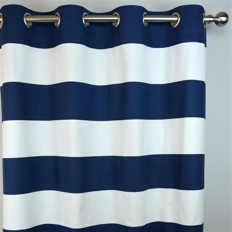 Are you ready to make horizontal striped curtains? Navy White Horizontal Stripe Curtains Cabana Grommet Top ...