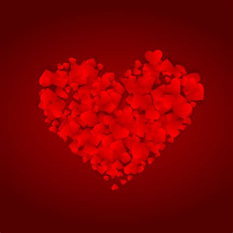 Beautiful Love Red Heart Vector Design Illustration Download Free