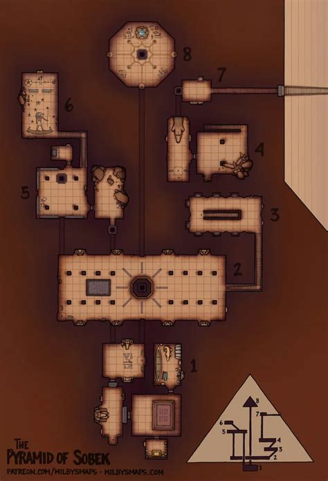 The Pyramid Of Sobek 45x66 Battlemaps Fantasy Map Dungeon Maps