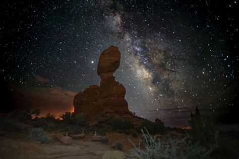 Balanced Rock With Milky Way Arches National Park Ut Colorado