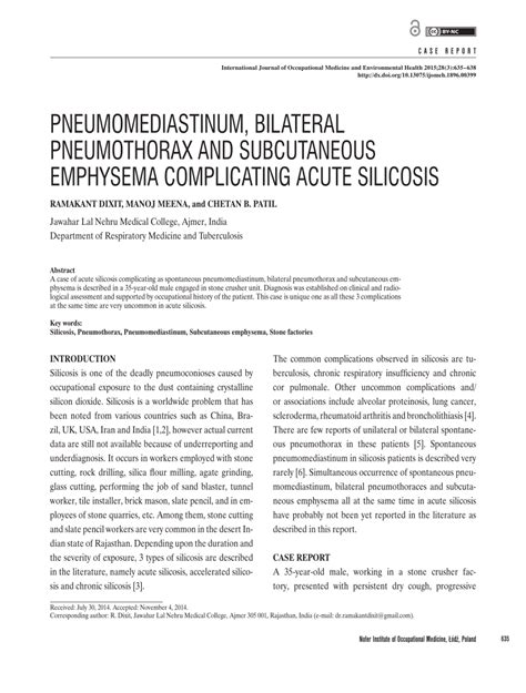 PDF Pneumomediastinum Bilateral Pneumothorax And Subcutaneous