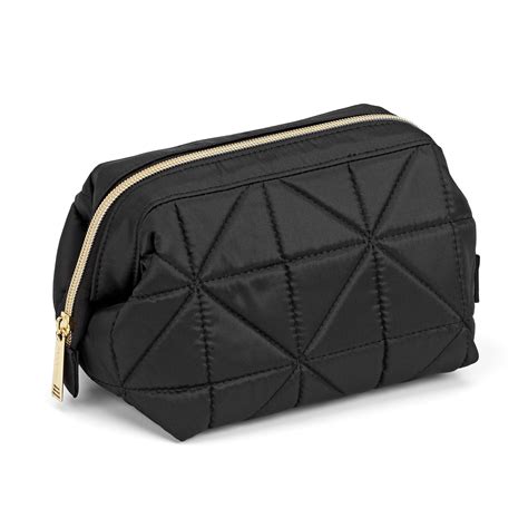 Modella Framed Cosmetic Accessory Case In Quilted Geometric Design