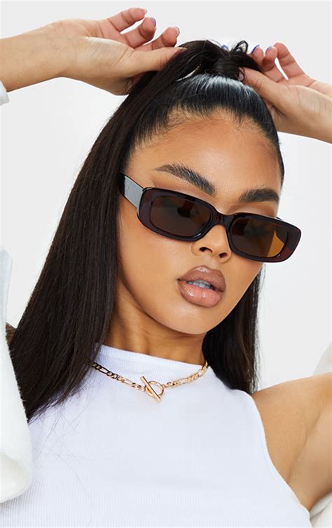 Brown Chunky Square Frame Sunglasses Prettylittlething