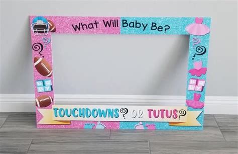 Touchdowns Or Tutus Gender Reveal Photo Booth Frame Printed Etsy