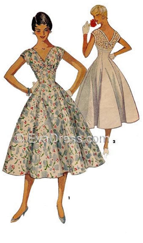 1954 Dress Pattern By Evadress Vintage 1950s Dresses Vintage Dress