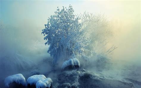 Hd Fantastic Foggy Winter Riverscape Wallpaper Download Free 67962