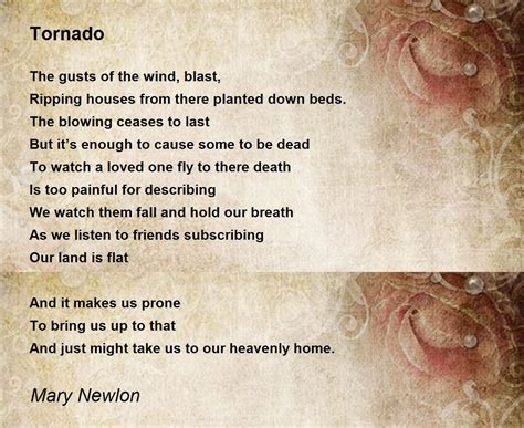 Tornado Tornado Poem By Mary Newlon