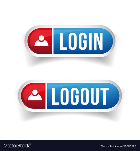 Login Logout Button Set Royalty Free Vector Image