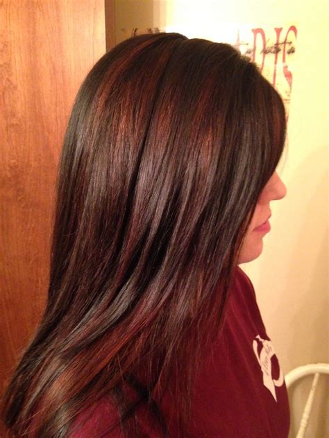 Chocolate Brown With Red Highlights Love Red Highlights In Brown