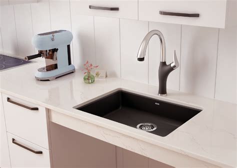 With crisp angular shaping and simple but spacious design, this kitchen sink easily conquers the demands of everyday life. BLANCO PRECIS SINGLE 25 ADA CSA Kitchen Sink | Bliss Bath ...