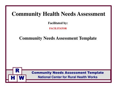 Ppt Facilitated By Facilitator Community Needs Assessment Template