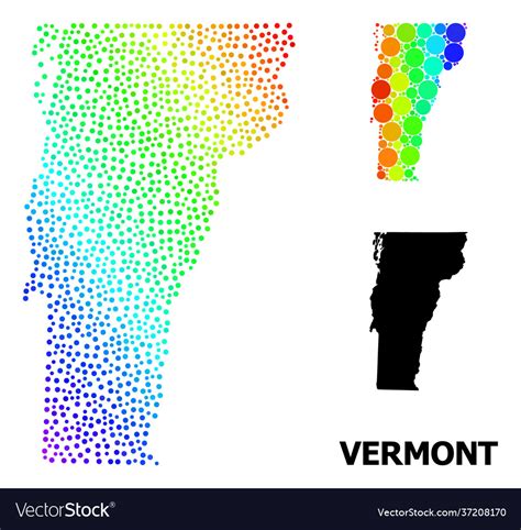 Spectrum Dot Map Vermont State Royalty Free Vector Image