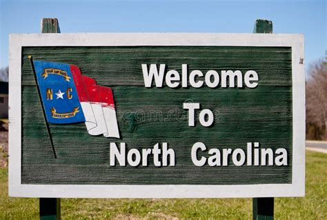 Welcome Sign To North Carolina Stock Photo Image Of Post Wooden