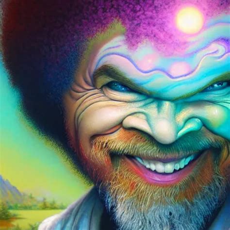 Bob Ross Smiling Very Positive And Really Happy With Stable