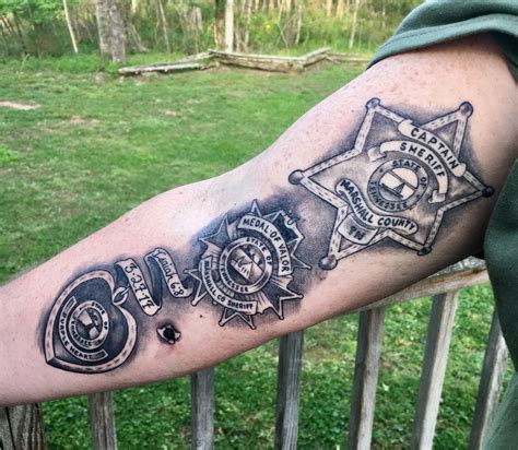 Pin on Police tattoo, purple heart, valor | Picture tattoos, Police