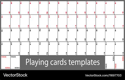 Playing Cards Template Set Royalty Free Vector Image