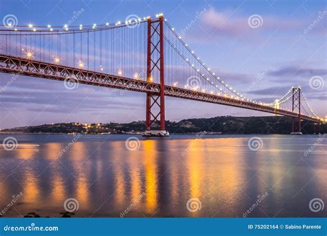 Red Bridge Lisbon Stock Photo Image Of Landmark Culture 75202164