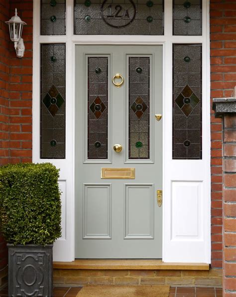 Home Renovation Front Door Enhanced With Brass Door Furniture Hand