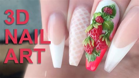 3d Acrylic Strawberries Fresh Summer Fruits 3d Nail Art Nail