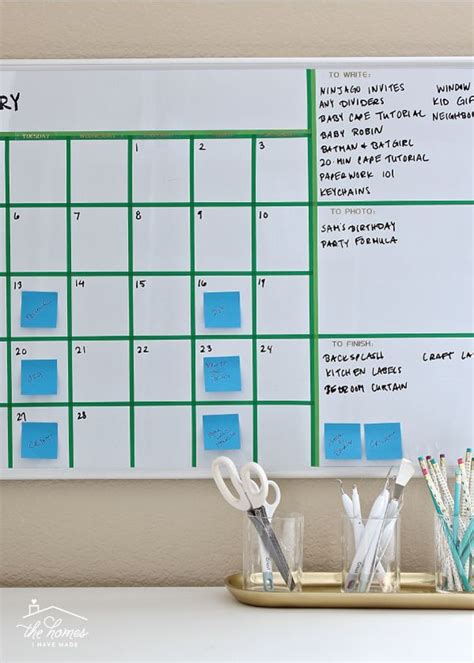 Create Your Own Dry Erase Calendar With Washi Tape Dry Erase Calendar