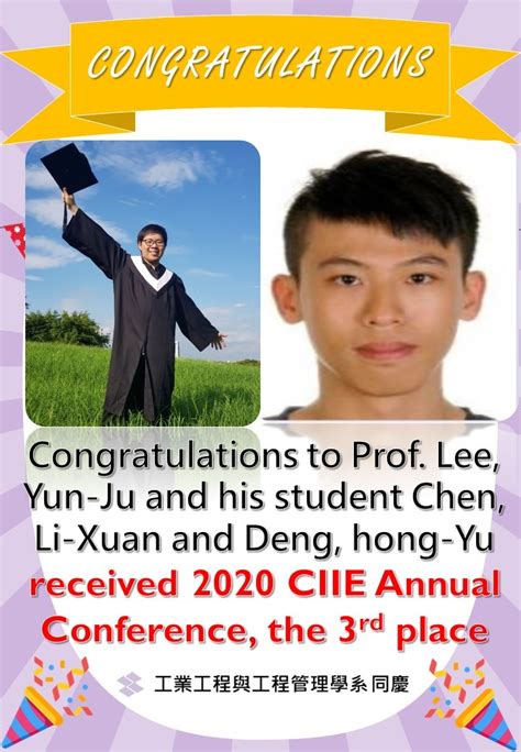 Congratulations To Prof Lee Yun Ju And His Student Chen Li Xuan And